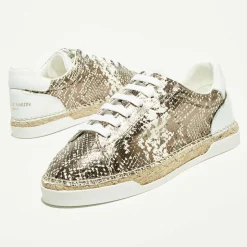 Canal Saint Martin Baskets|Baskets espadrilles en Cuir Lancry python marron