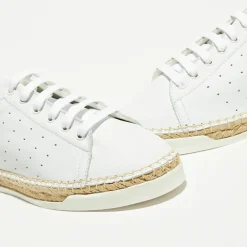 Canal Saint Martin Baskets|Baskets espadrilles en Cuir Lancry Roma blanc/jaune