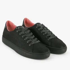 Mellow Yellow Baskets|Baskets Evalie en Toile irisées noires