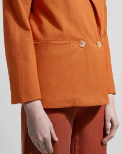 Garance Paris Vestes, Blousons|Blazer en Coton & Lin terre brûlée