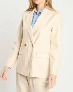 Scotch & Soda Vestes, Blousons|Blazer en Lin mélangé écru