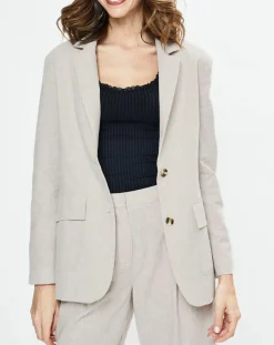 Yerse Vestes, Blousons|Blazer en Lin mélangé Marianne beige