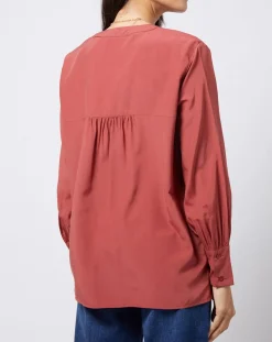 Esprit Tops Et Blouses|Blouse à encolure en V lenzing™ ecovero™ rouge terracotta