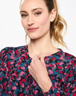 Esprit Tops Et Blouses|Blouse à lacets print multicolore