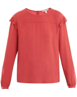 Esprit Tops Et Blouses|Blouse à Volants rouge