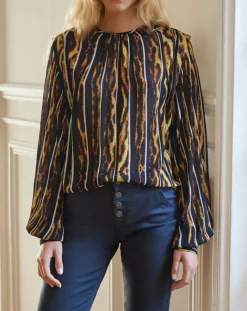 Belair Tops Et Blouses|Blouse Bisous noir/marron