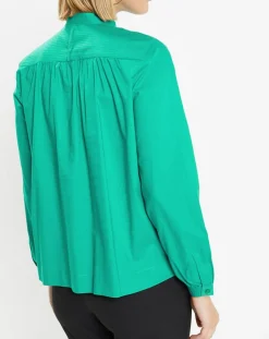 Galeries Lafayette Tops Et Blouses|Blouse Charlotte à fronces verte
