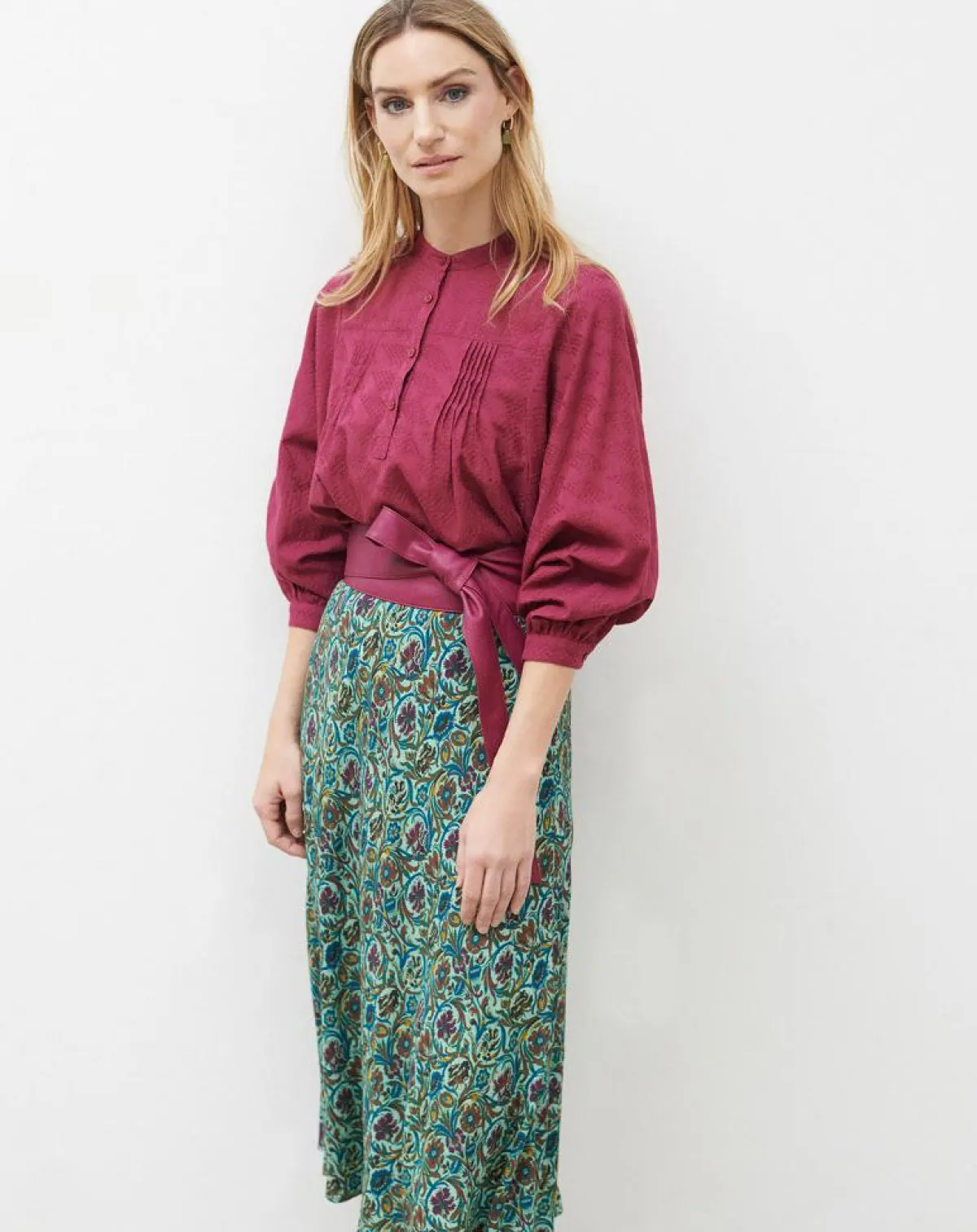 Caroll Tops Et Blouses|Blouse Célestine à borderies beaujolais