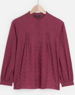 Caroll Tops Et Blouses|Blouse Célestine à borderies beaujolais