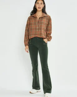 Lauren Vidal Tops Et Blouses|Blouse Cloé à carreaux orange/sable