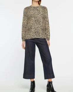 Galeries Lafayette Tops Et Blouses|Blouse col officier imprimé léopard noire