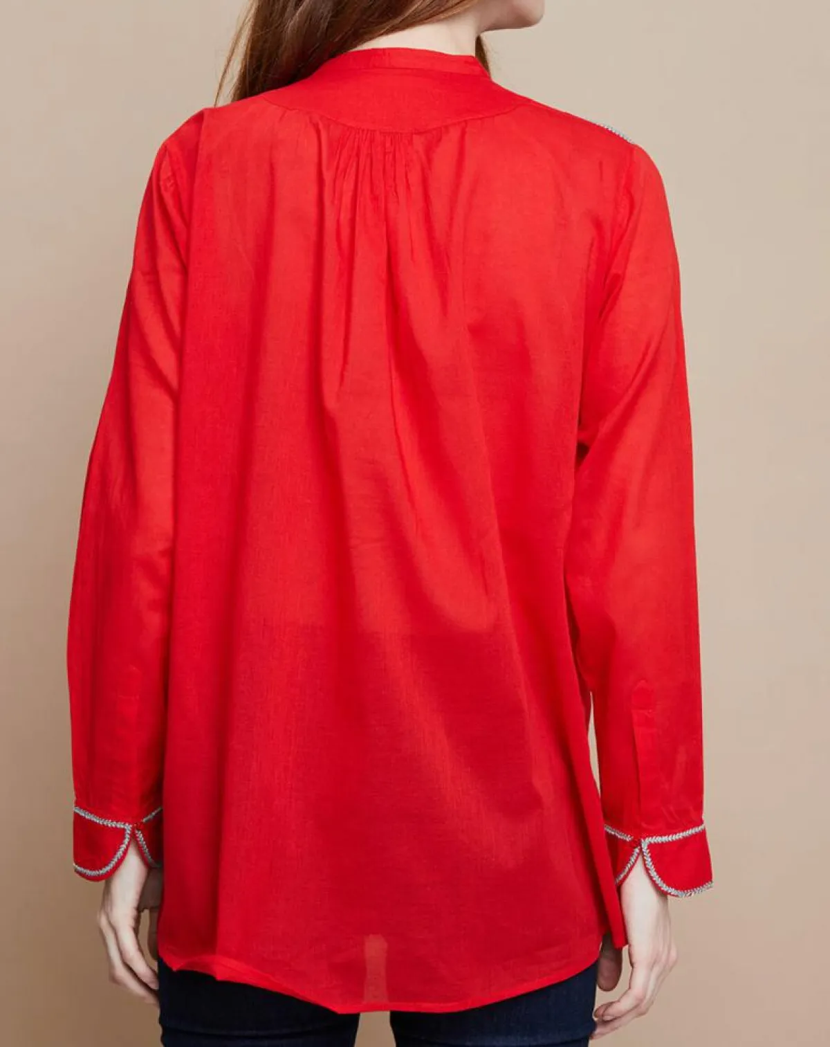 Mare di Latte Tops Et Blouses|Blouse Eva Mara Voile rouge