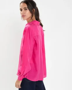 Jodhpur Chemises|Blouse fluide 100% Soie Panos rose fuschia