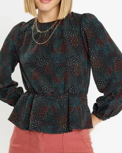 Galeries Lafayette Tops Et Blouses|Blouse fluide Gala imprimé noire