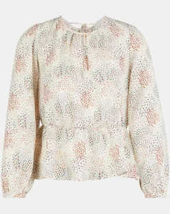 Galeries Lafayette Tops Et Blouses|Blouse fluide Gala imprimée beige clair