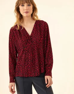 Indies Tops Et Blouses|Blouse Ilan leo rouge