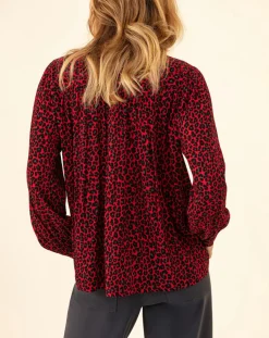 Indies Tops Et Blouses|Blouse Ilan leo rouge