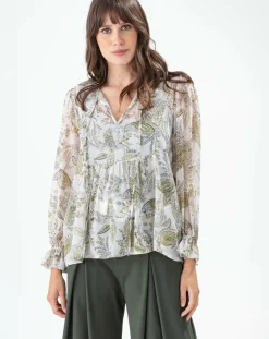 Indies Tops Et Blouses|Blouse Jhalak cachemire argente