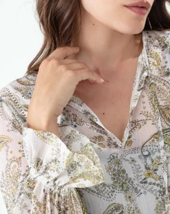 Indies Tops Et Blouses|Blouse Jhalak cachemire argente