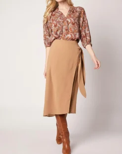 An'ge Tops Et Blouses|Blouse Kasta Vl imprimée marron/rouge