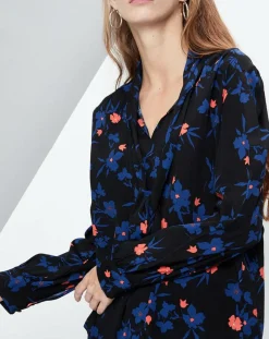 Suncoo Tops Et Blouses|Blouse Lexane fluide à motifs bleu klein