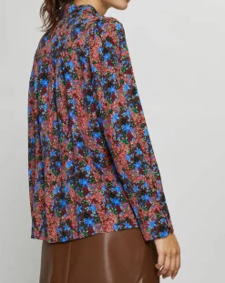 Suncoo Tops Et Blouses|Blouse Livia imprimée marron/bleu