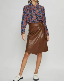 Suncoo Tops Et Blouses|Blouse Livia imprimée marron/bleu