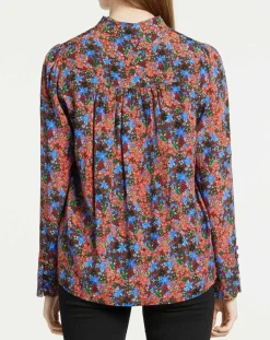 Suncoo Tops Et Blouses|Blouse Livia imprimée marron/bleu