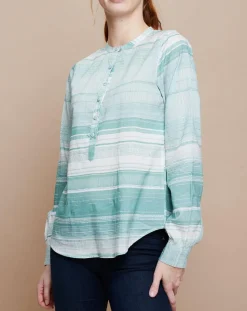 Mare di Latte Tops Et Blouses|Blouse Émeline Estampe menthe clair