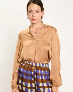 Lauren Vidal Tops Et Blouses|Blouse Nola havane