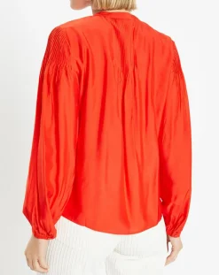 Galeries Lafayette Tops Et Blouses|Blouse plissée Gado rouge