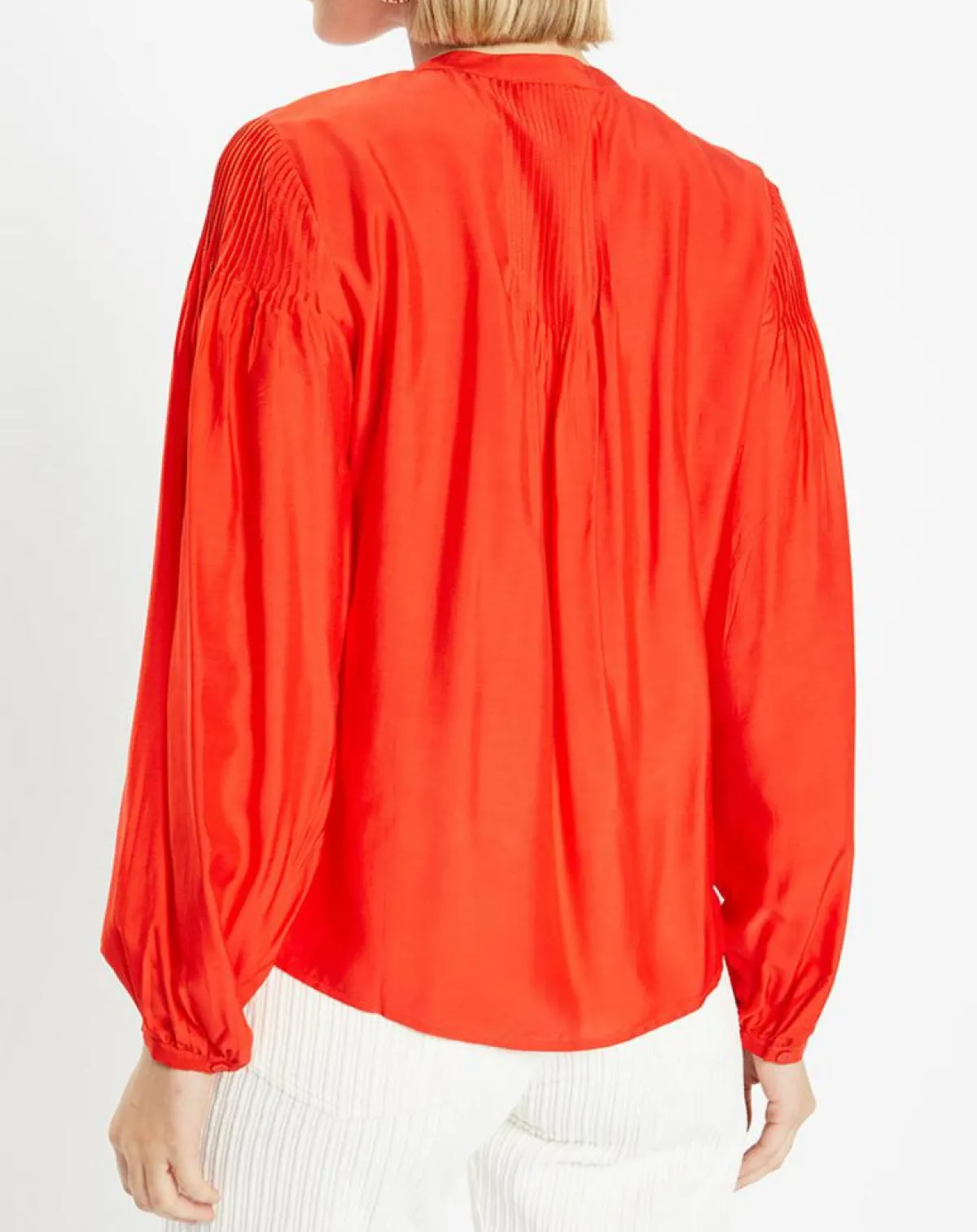 Galeries Lafayette Tops Et Blouses|Blouse plissée Gado rouge