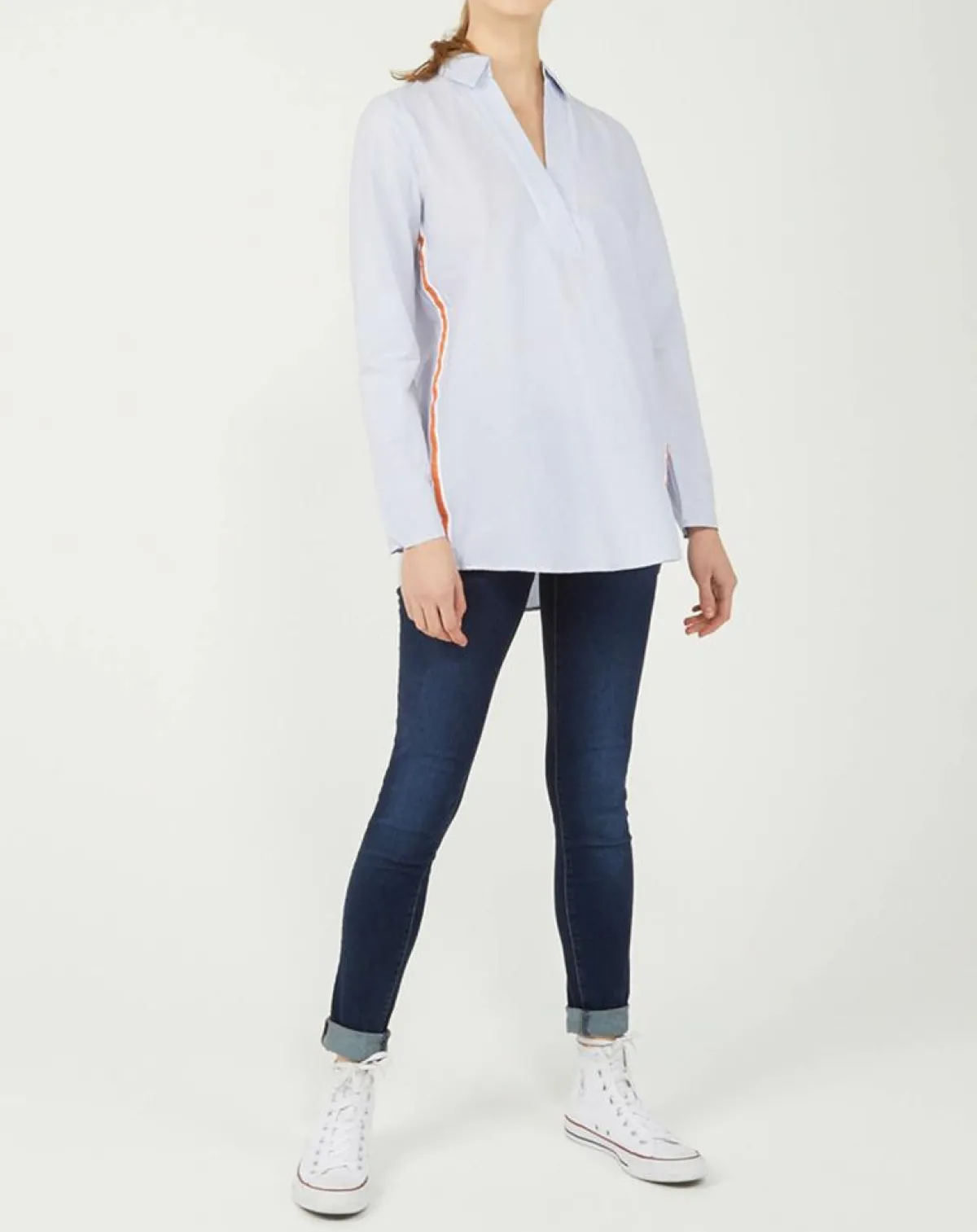 Marc O'Polo Tops Et Blouses|Blouse Popelin rayée bleue