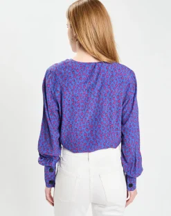 Galeries Lafayette Tops Et Blouses|Blouse Print Tori bleu/violet