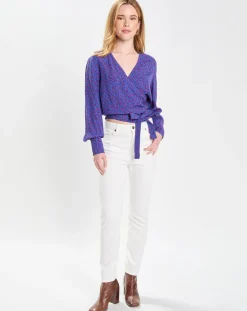Galeries Lafayette Tops Et Blouses|Blouse Print Tori bleu/violet