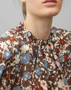 Marc O'Polo Tops Et Blouses|Blouse Romantique Fleur marron/multicolore