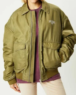 BDG by Urban Outfitters Vestes, Blousons|Blouson Padded Varsity kaki