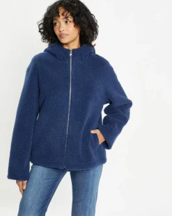Lou Andrea Vestes, Blousons|Blouson réversible en Fausse Fourrure Short Hood indigo