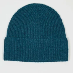 Cashmere Tribu Chapeaux, Bonnets|Bonnet 100% Cachemire maille perle Bonny heathered teal