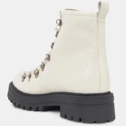 Galeries Lafayette Bottines|Boots de montagne à lacets Python beiges - Talon 4,5 cm