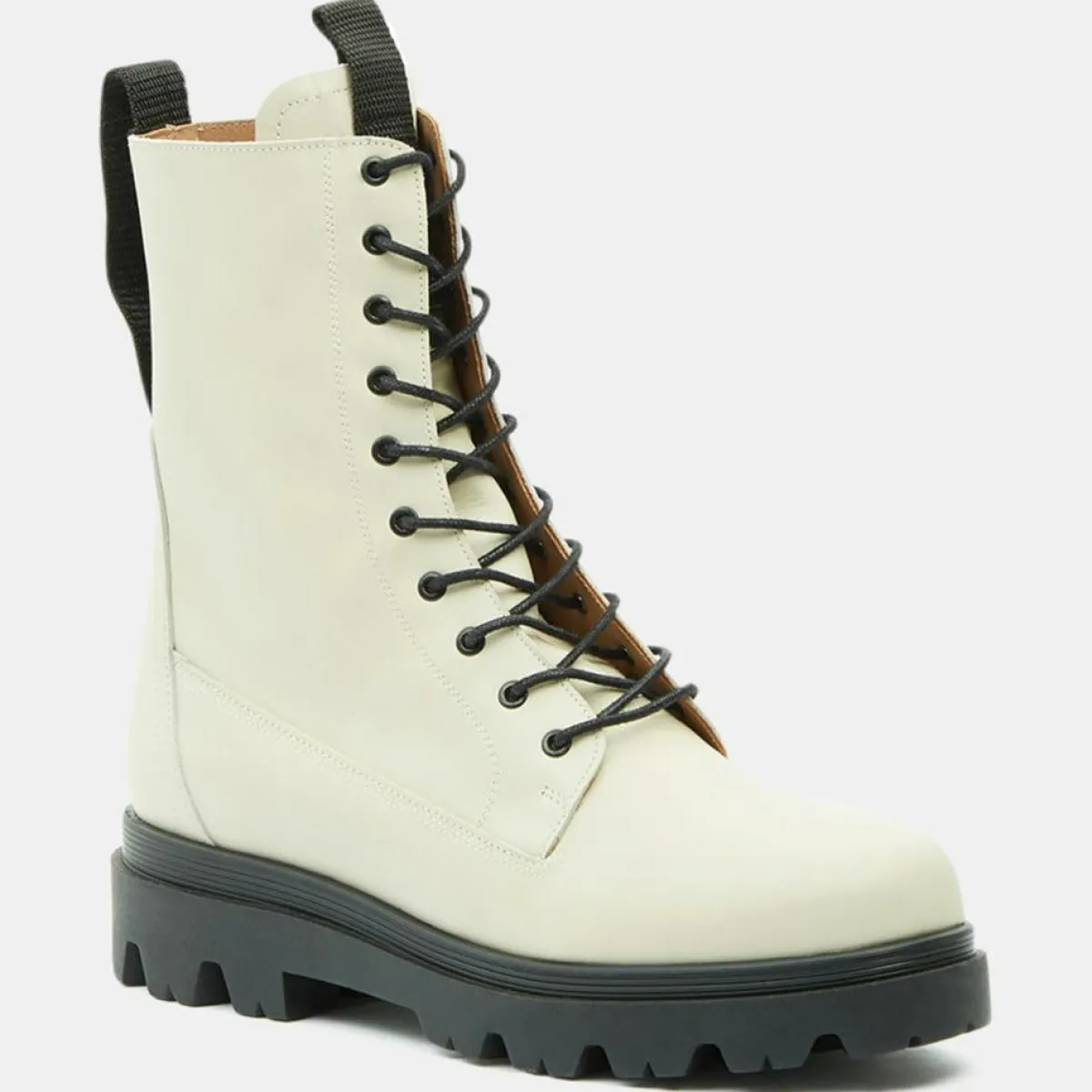 Flattered Bottines|Boots en Cuir Lovi écrues