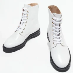 Stuart Weitzman Bottines|Boots en Cuir Mila Lift blanches