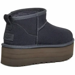 Ugg Bottines|Boots fourrées Laine en Velours de Cuir Classic Mini Platform marine