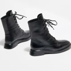 Stuart Weitzman Bottines|Boots McKenzee effet reptile noires