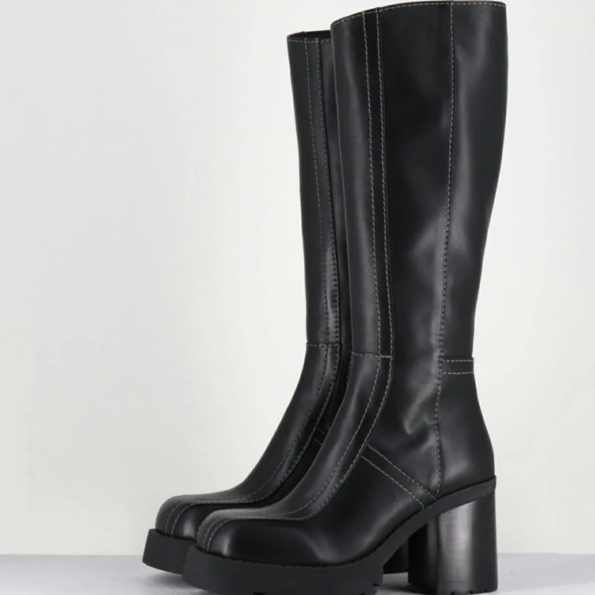 E8 By Miista Bottes|Bottes en Cuir dulce noires - Talon : 9.5cm