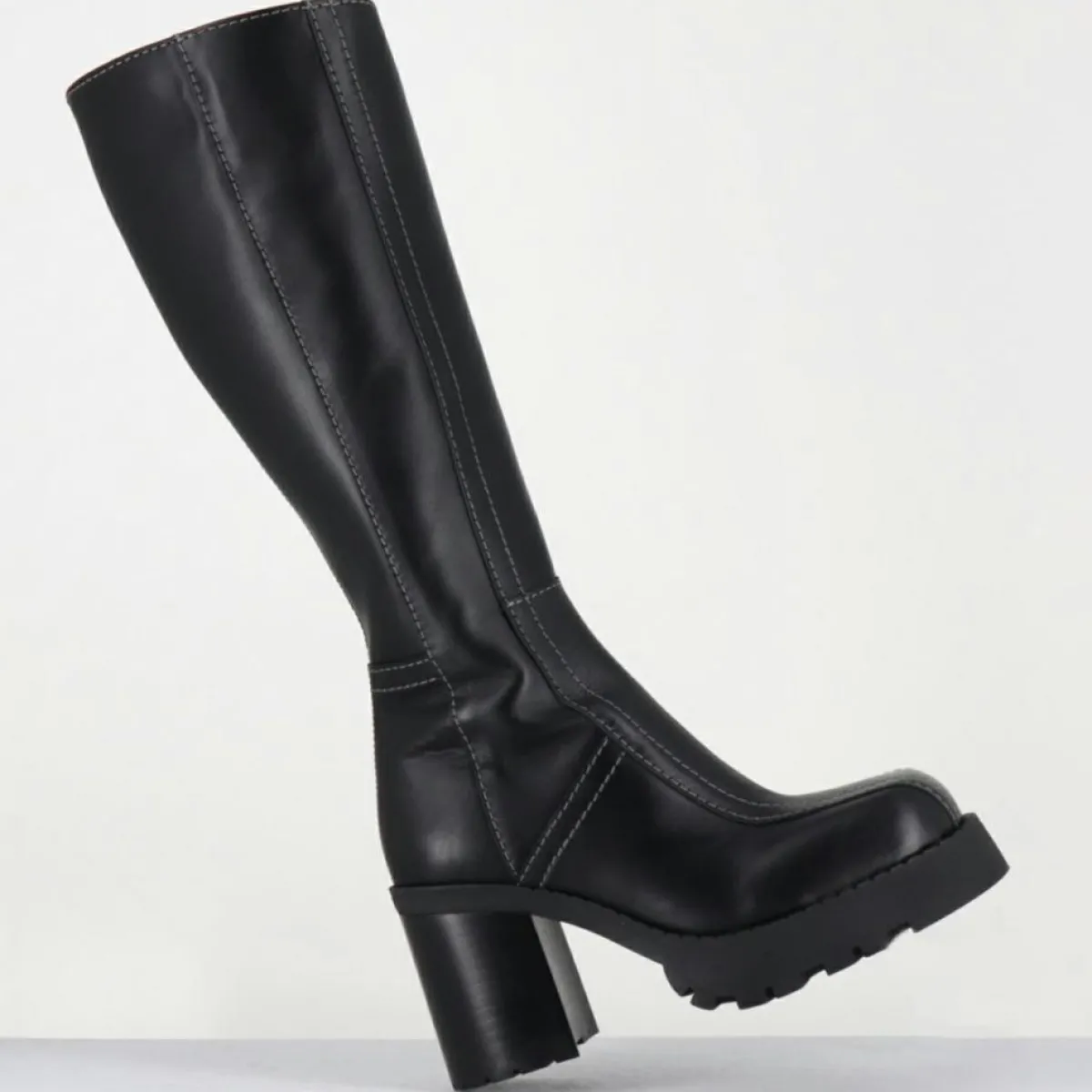 E8 By Miista Bottes|Bottes en Cuir dulce noires - Talon : 9.5cm