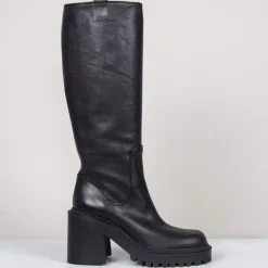 Vic Matie Bottes|Bottes en Cuir noires - Talon 8 cm