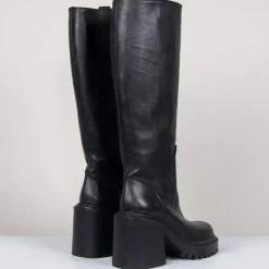 Vic Matie Bottes|Bottes en Cuir noires - Talon 8 cm
