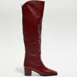 Free Lance Bottes|Bottes en Cuir Tessa bordeaux - Talon 5 cm