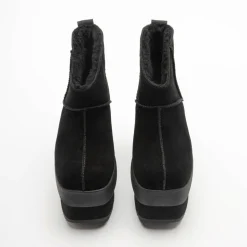 Ugg Bottines|Bottes en Velours de Cuir New Heights Platform Mini noires - Talon 11,4 cm